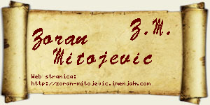 Zoran Mitojević vizit kartica